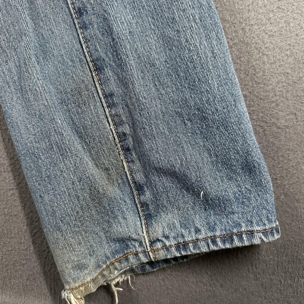 Levis 501 Jeans Mens 34x32 Blue Straight Leg Button Fly Regular Fit Denim Stains